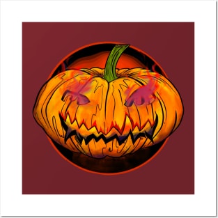 Halloween Jack o lantern, Scary pumpkin gift Posters and Art